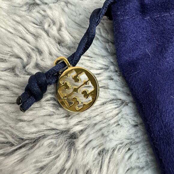 Tory Burch Kira Pave Rose Gold Rhinestone Logo Dangle Pearl Earrings Dustbag NEW - Picture 6 of 6